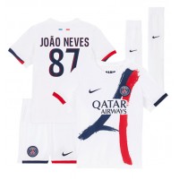 Paris Saint-Germain Joao Neves #87 Replika babykläder Bortaställ Barn 2024-25 Kortärmad (+ korta byxor)